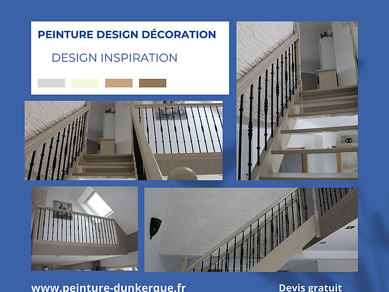 Projets papier peint, peinture, béton ciré parquets réalisé par Peinture Design Décoration