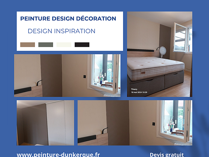 Projets papier peint, peinture, béton ciré parquets réalisé par Peinture Design Décoration