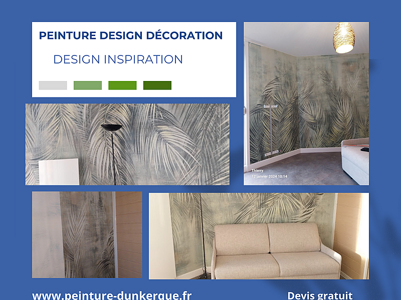 Projets papier peint, peinture, béton ciré parquets réalisé par Peinture Design Décoration