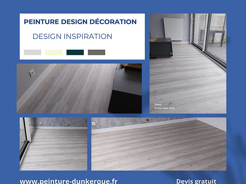 Projets papier peint, peinture, béton ciré parquets réalisé par Peinture Design Décoration