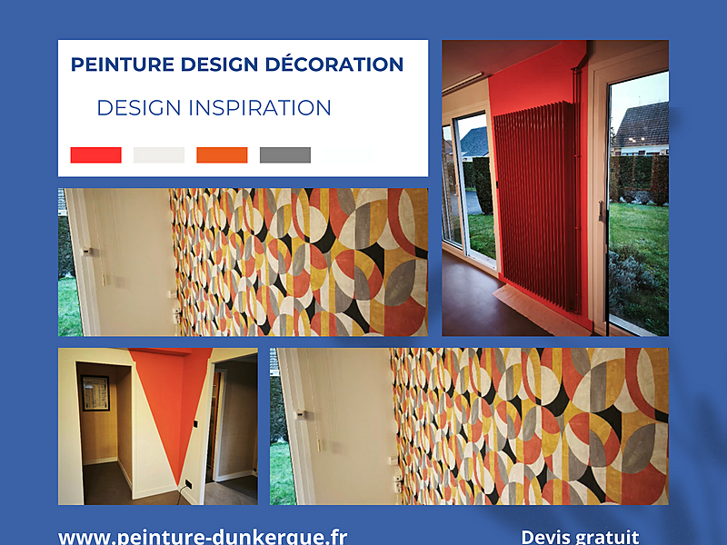 Projets papier peint, peinture, béton ciré parquets réalisé par Peinture Design Décoration