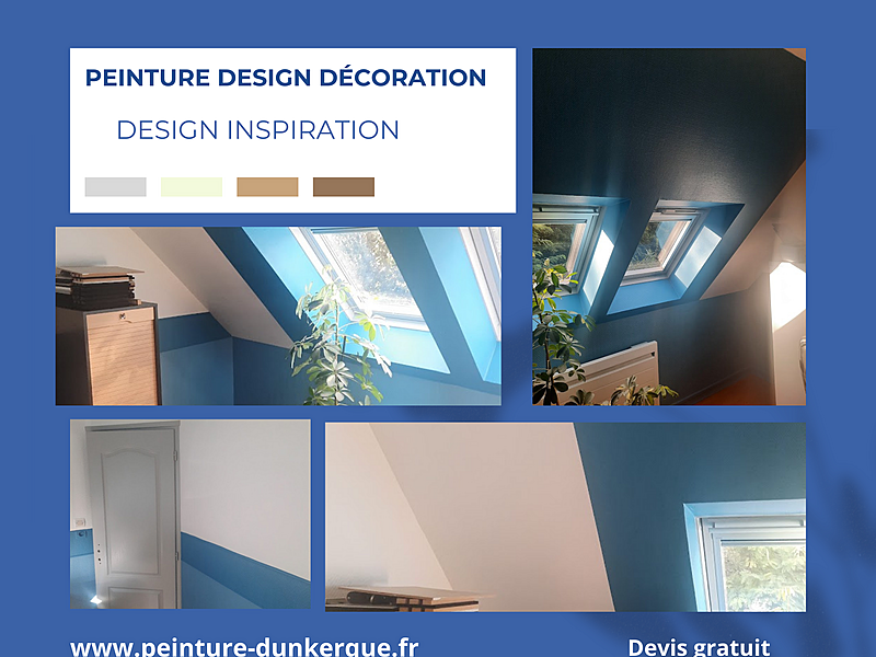 Projets papier peint, peinture, béton ciré parquets réalisé par Peinture Design Décoration