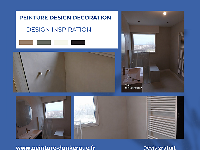 Projets papier peint, peinture, béton ciré parquets réalisé par Peinture Design Décoration