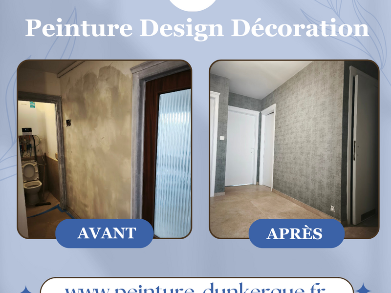 Projets papier peint, peinture, béton ciré parquets réalisé par Peinture Design Décoration