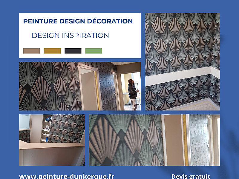 Projets papier peint, peinture, béton ciré parquets réalisé par Peinture Design Décoration