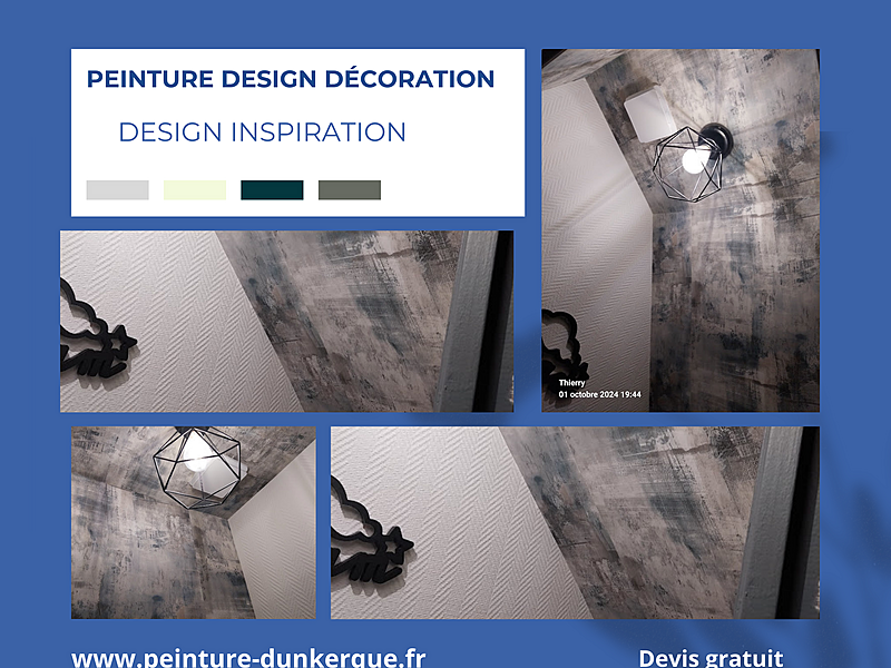 Projets papier peint, peinture, béton ciré parquets réalisé par Peinture Design Décoration