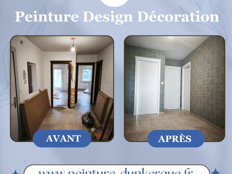 Projets papier peint, peinture, béton ciré parquets réalisé par Peinture Design Décoration