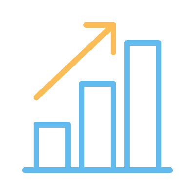 Wired outline 152 bar chart arrow hover growth  3 