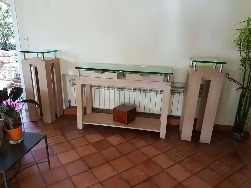Consoles verre et bois par La Gueule du Bois