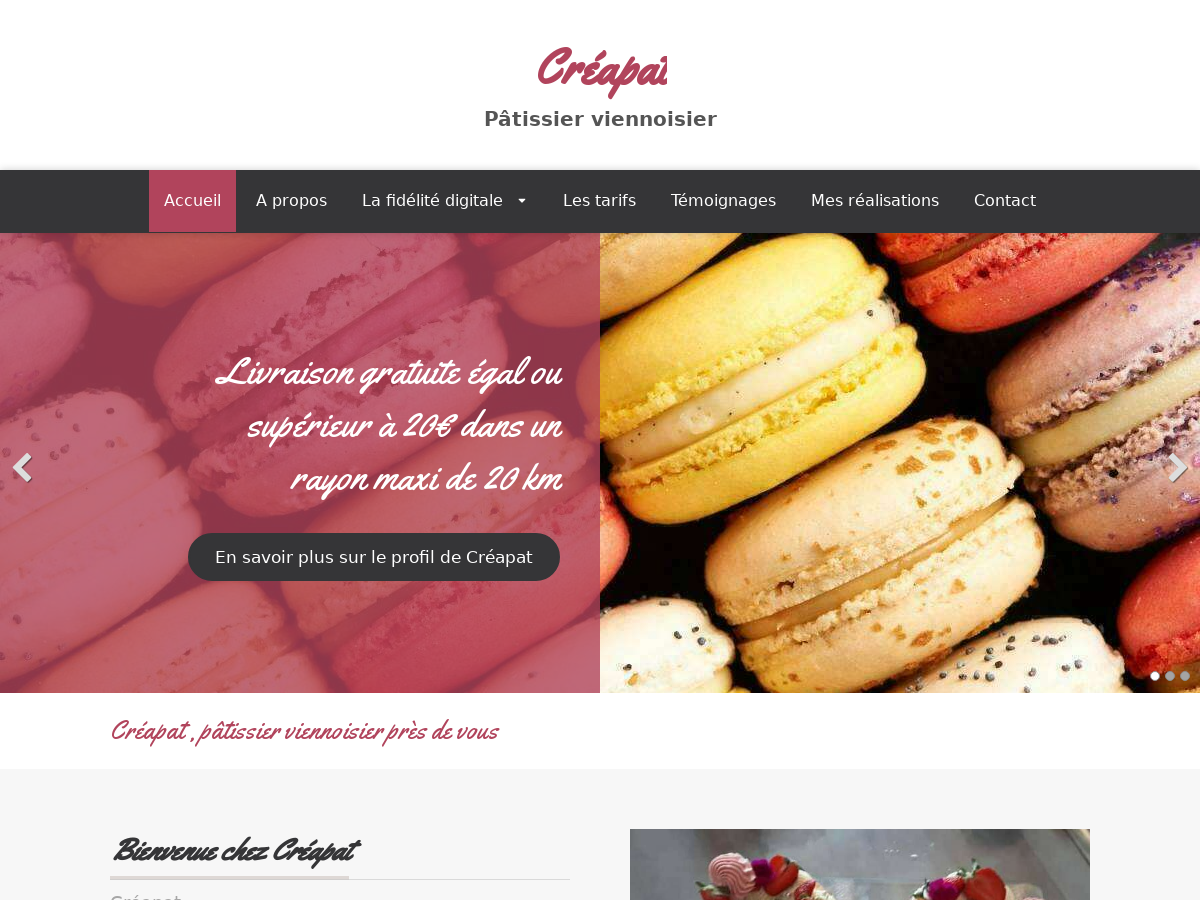 Exemple de site internet de Boulangerie et Patisserie