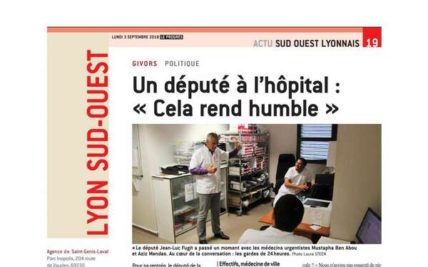 Article Le Progrès - Un député à l'hôpital "Cela rend humble"