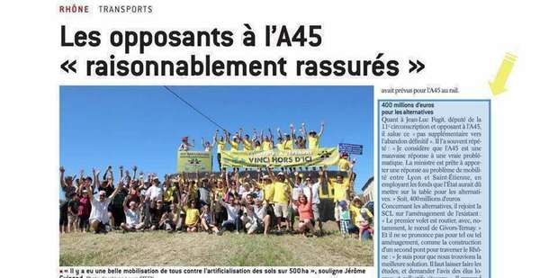 Article Le Progrès - Abandon A45