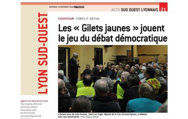 [Article de presse] - 1ère Grand Débat National sur la circonscription à Chaussan