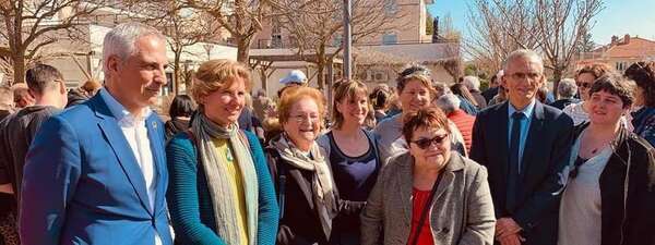 #Millery - Pose de la 1ère pierre de l'école maternelle du Sentier