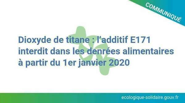 #Santé - L'additif E171 interdit dans les denrées alimentaires au 1er janvier 2020