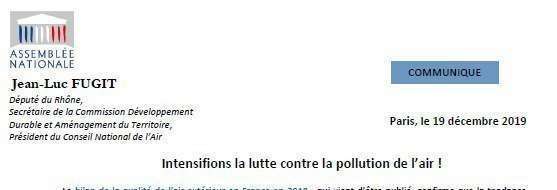 #CP - Intensifions la lutte contre la pollution de l'air