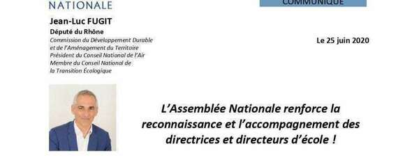 #Communiqué - Adoptione la proposition de loi créant la fonction de directrice et directeur d’école