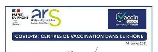 #Vaccination - Carte des centres de vaccination Covid-19 dans le Rhône