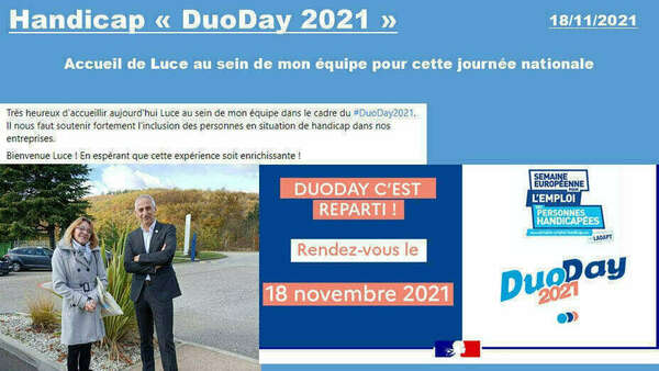 #DuoDay 2021 Accueil de Luce au sein de l'équipe