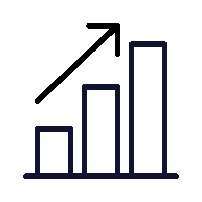 Wired outline 152 bar chart arrow