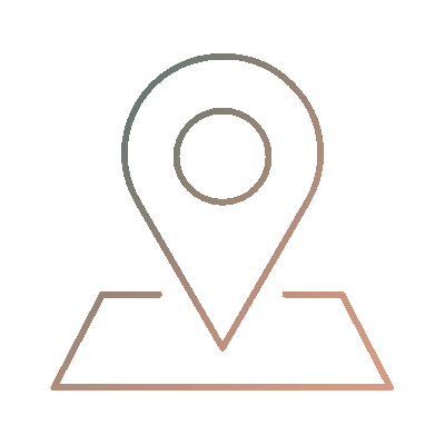 Wired gradient 52 location pin on square map hover jump