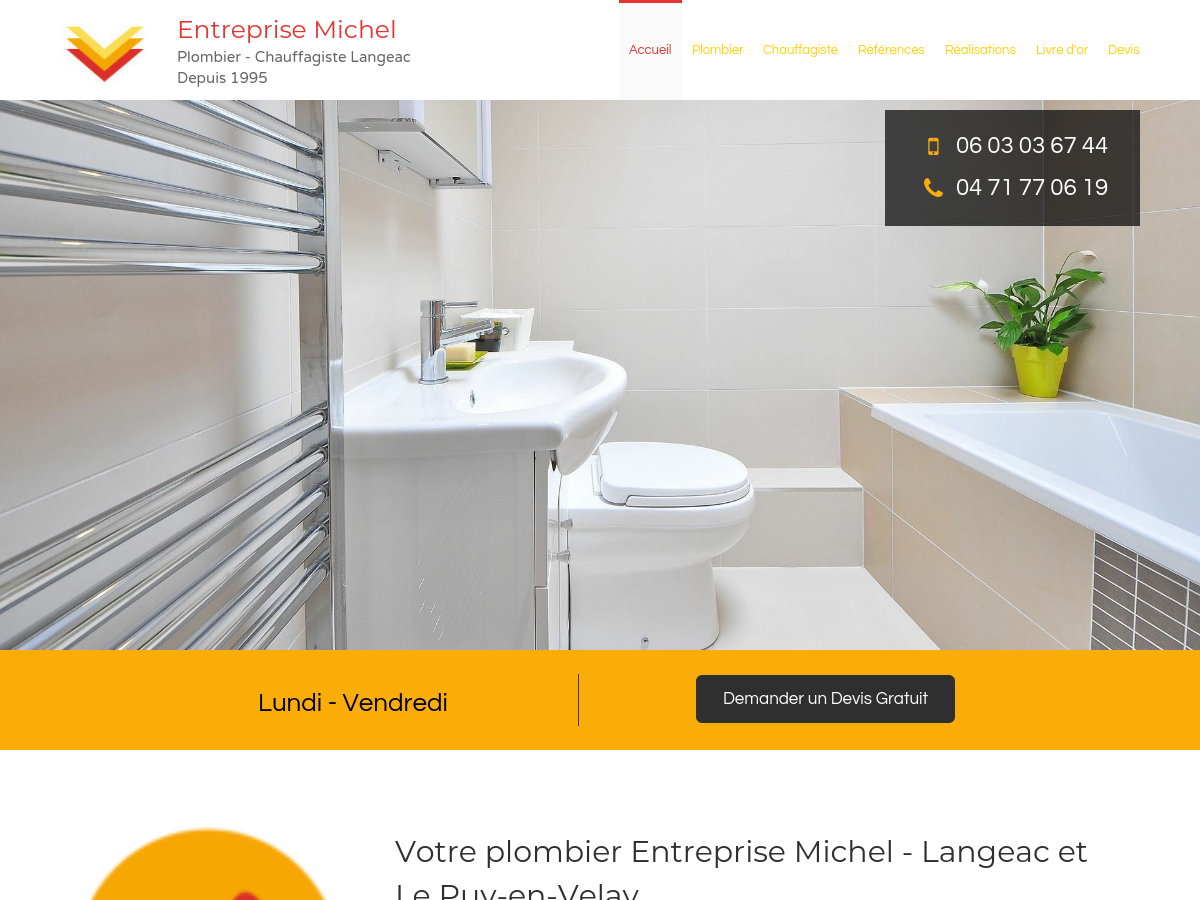 Exemple de site internet de Artisanat du BTP à Langeac