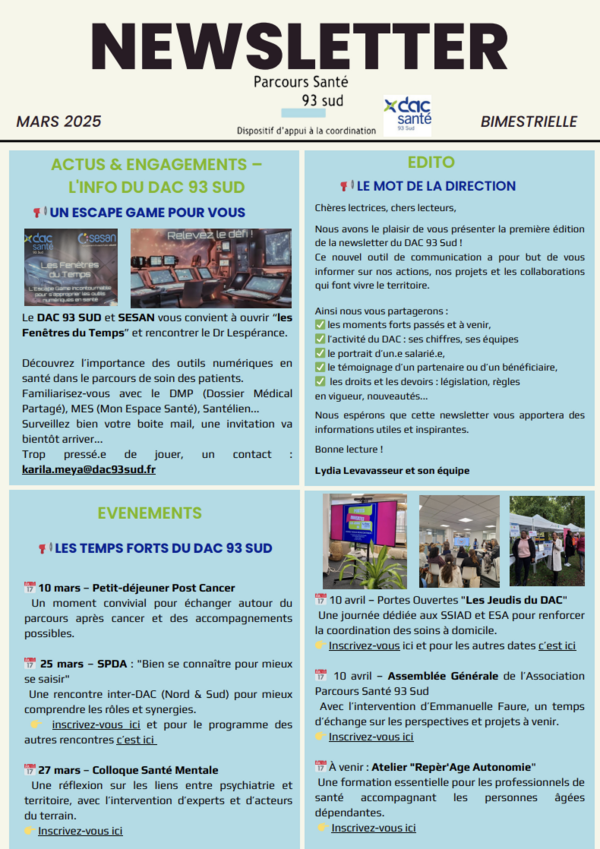Newsletter de mars 2025