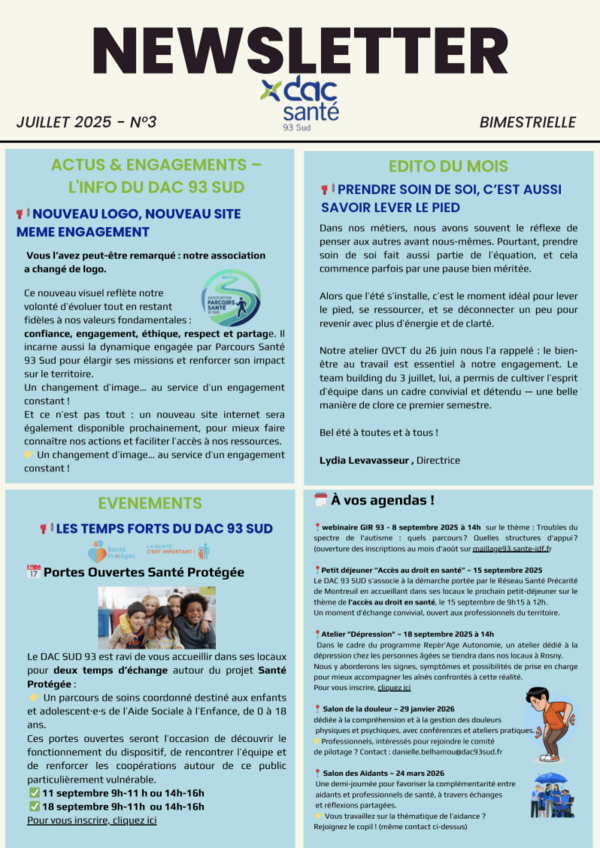 Newsletter de juillet 2025