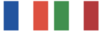 Drapeaux français et italien symbolisant les langues parlées