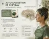 Illustration pédagogique sur l’autosuggestion et le cerveau montrant l’aire tegmentale ventrale (ATV), la dopamine et l’effet placebo conscientisé – cabinet de chiropraxie à Billère Pau