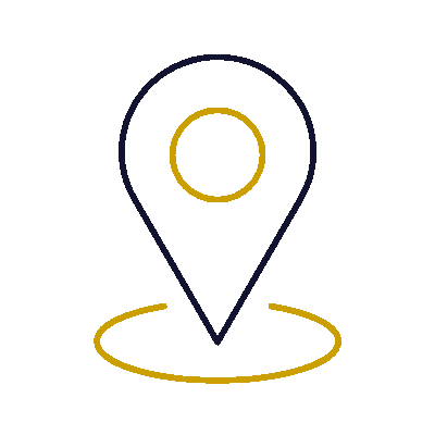 Wired outline 53 location pin on round map hover jump  5 