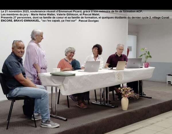 Soutenance de mon mémoire de fin de formation ACP