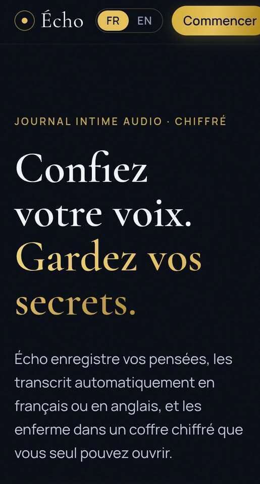 Enfin un journal intime AUDIO : Echo