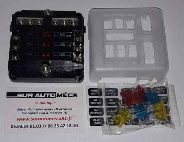 EH-8 Boîtier fusibles 6 voies protégé