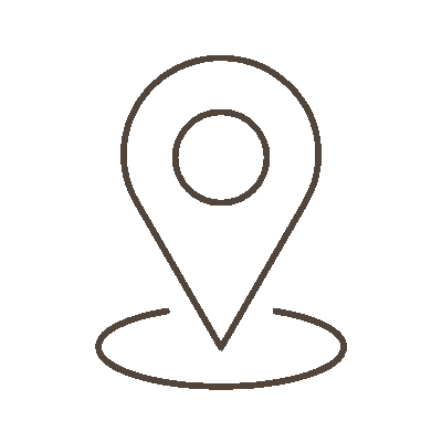 Wired outline 53 location pin on round map hover jump  1