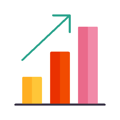Wired flat 152 bar chart arrow hover growth  2 