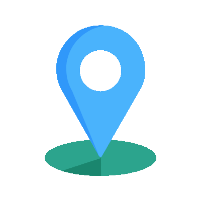 Wired flat 53 location pin on round map hover jump  1 