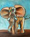 Zléphant picasso, huile sur toile, 2004