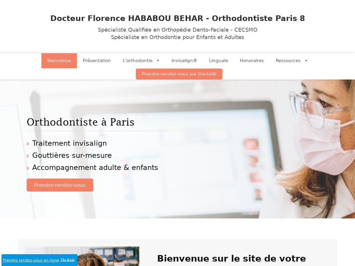 Exemple de site internet de Dentaire, Orthodontie et Prothèse dentaire à Paris