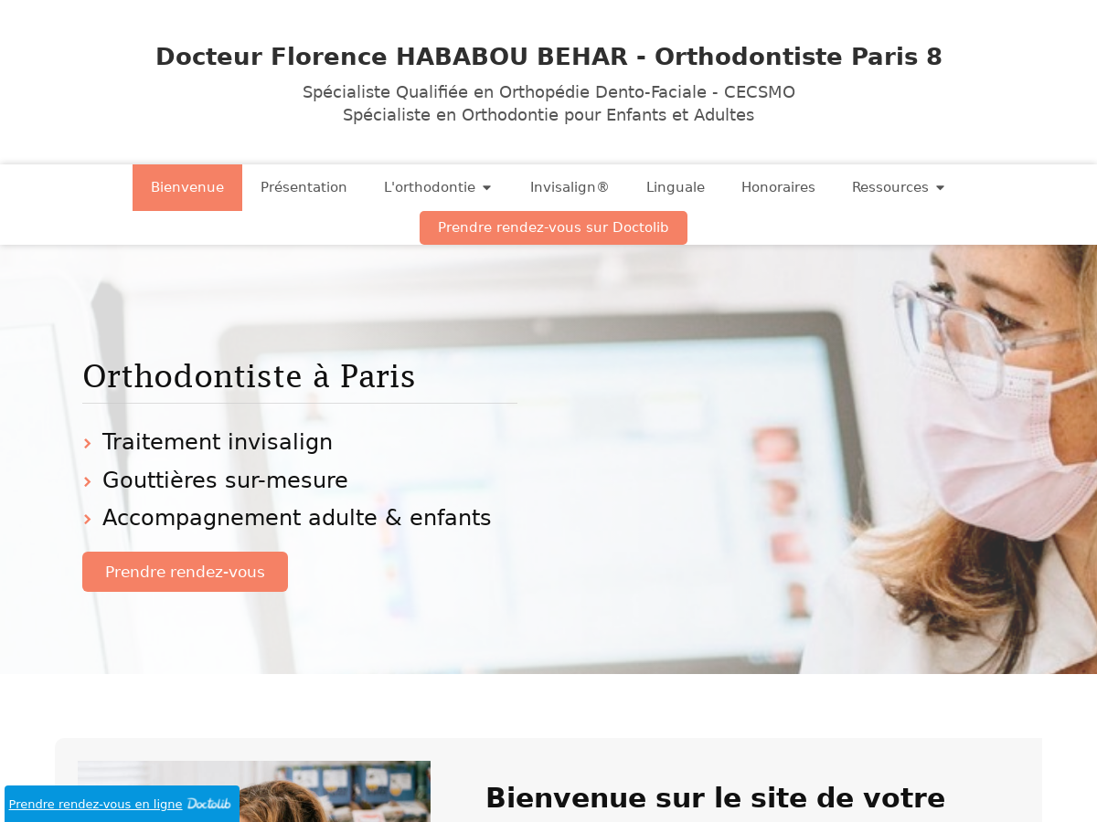 Exemple de site internet de Dentaire, Orthodontie et Prothèse dentaire à Paris