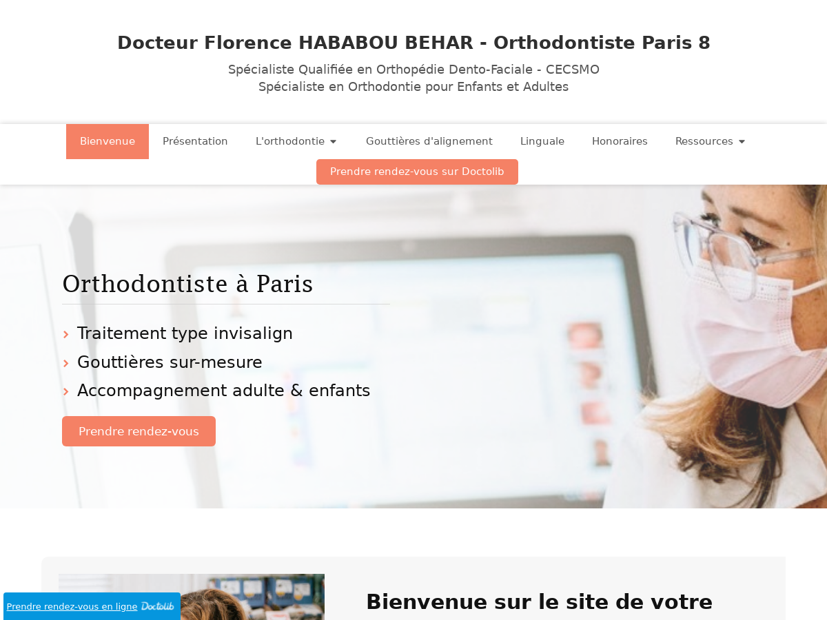 Exemple de site internet de Dentaire, Orthodontie et Prothèse dentaire à Paris