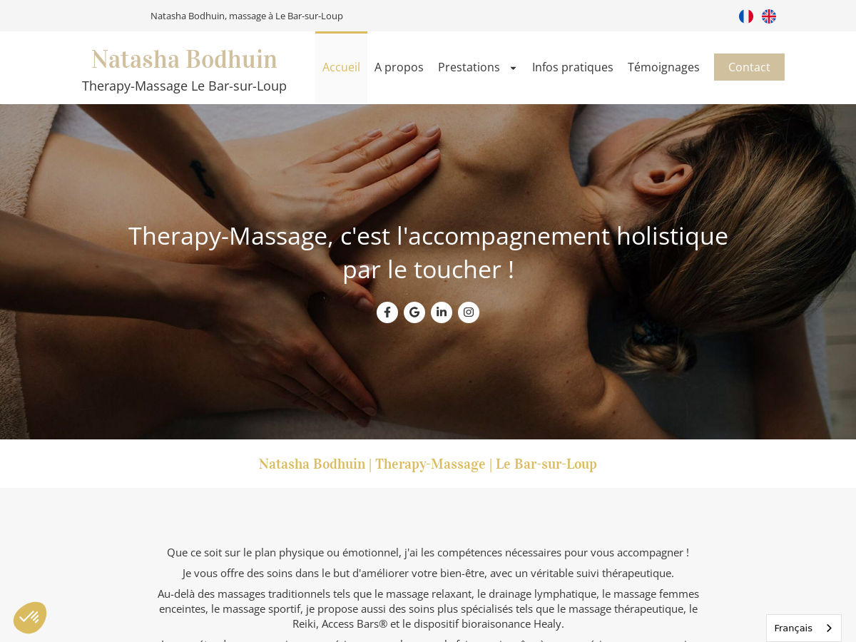Exemple de site internet de Massage bien-être à Le Bar-sur-Loup