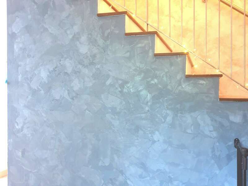 Enduit effet métallisé, couleur bleu 