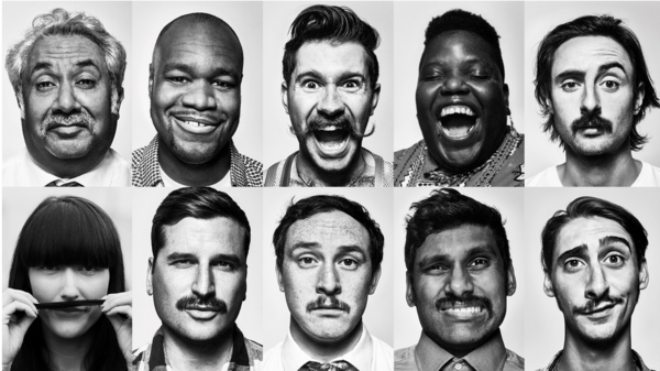 men and women with mustache