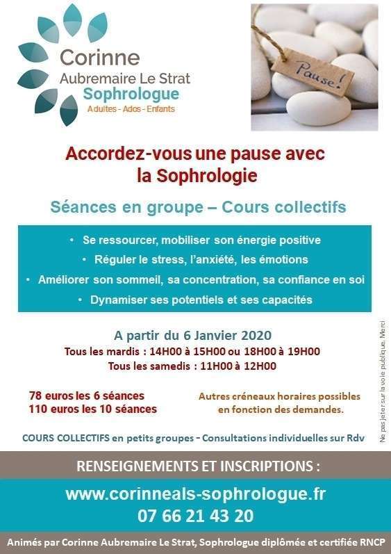 Pause !  Avec la Sophrologie ! Séances en groupe - cours collectifs