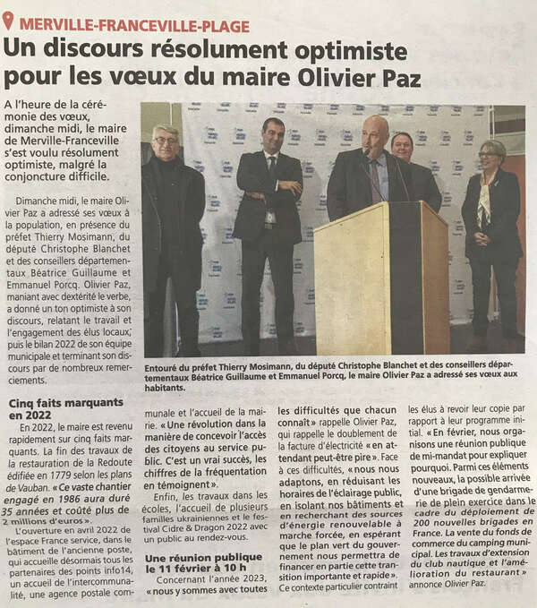 Un Discours résolument optimiste pour les vœux du maire Olivier Paz