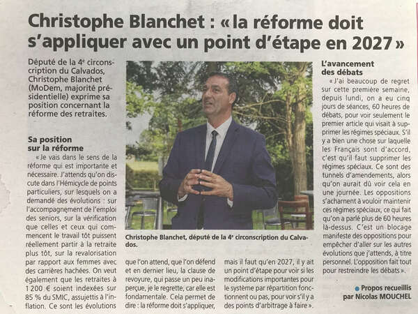 Christophe Blanchet : "La réforme doit s'appliquer avec un point d'étape en 2027"