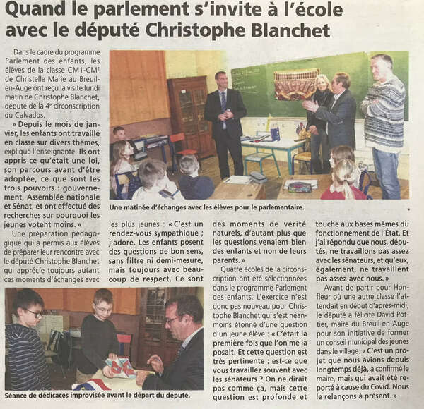 Quand le parlement s'invite à l'école avec le député Christophe Blanchet