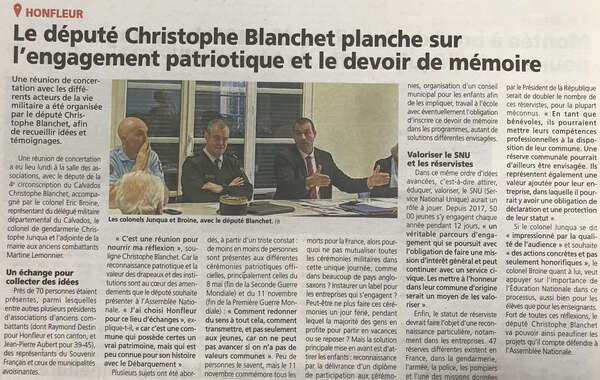 Le Député Christophe Blanchet planche sur l'engagement patriotique et le devoir de mémoire