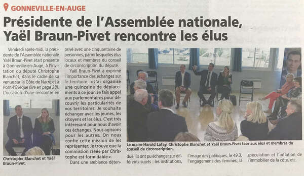 Présidente de l'Assemblée nationale, Yaël Braun-Pivet rencontre les élus